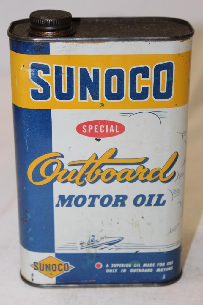 Sunoco Special Outboard Flat Metal Motor Oil Can (1 of 4)