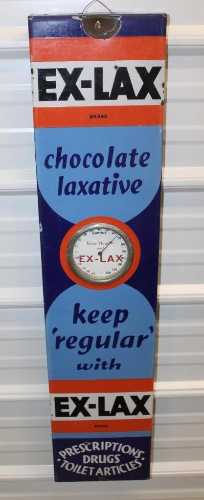 Ex-Lax Porcelain "Keep Regular" Dial Face Advertising Thermometer (1 of 8)