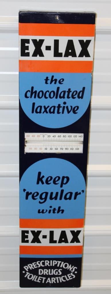 Ex-Lax Porcelain "Keep Regular" Horizontal Advertising Thermometer (1 of 9)