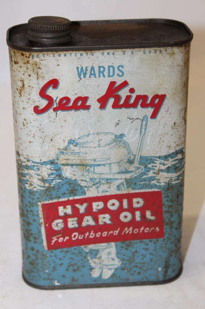 Graphic Wards Sea King Hypoid Gear Oil for Outboard Motor Flat Metal Motor Oil Can (1 of 4)