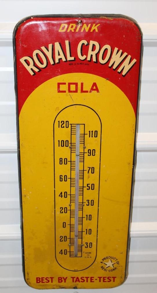 Drink Royal Crown Cola Advertising Thermometer Auction