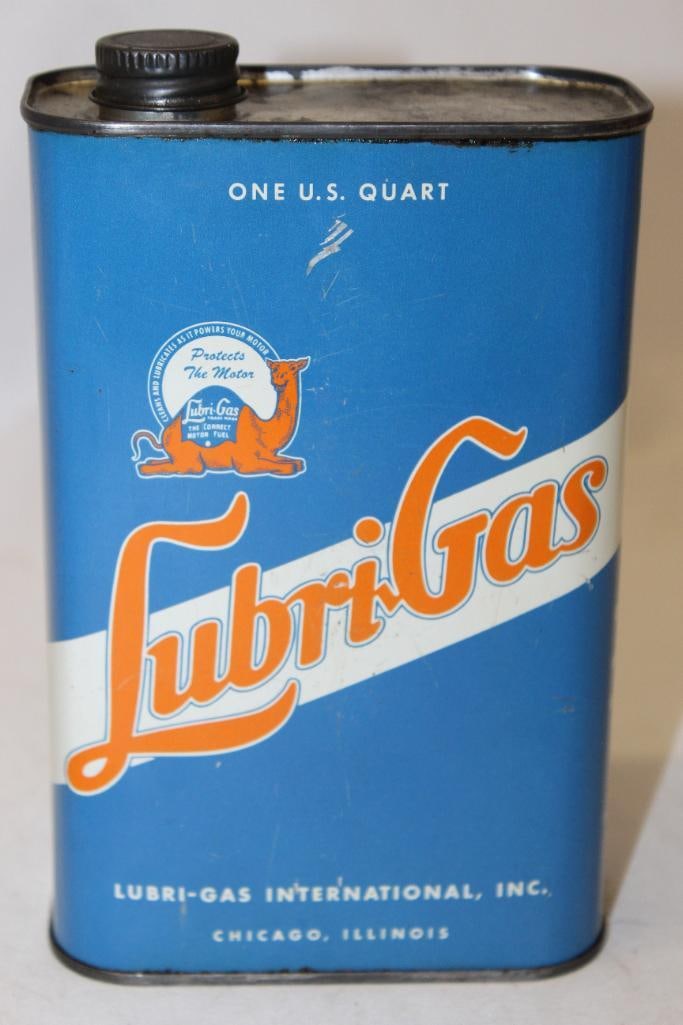 Lubri-gas 2 Cycle Engine Oil and Outboard Flat Metal Motor Oil Can (1 of 4)