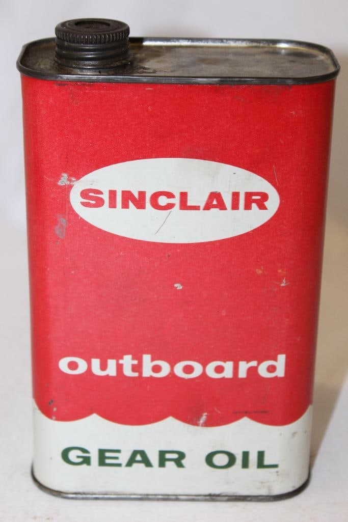 Sinclair Outboard Gear Oil Flat Metal Motor Oil Can (1 of 4)