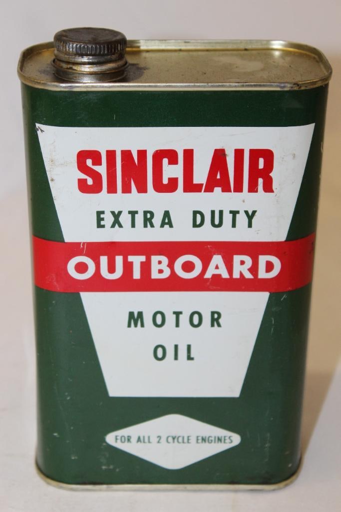 Sinclair Extra Duty 2 Cycle Outboard Flat Metal Motor Oil Can (1 of 4)