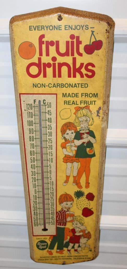 Green Spot Fruit Drinks Advertising Thermometer (1 of 8)