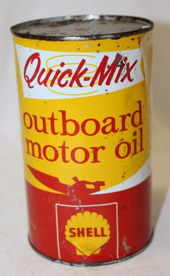 Shell Quick-Mix Outboard 1L Oil Can (1 of 3)
