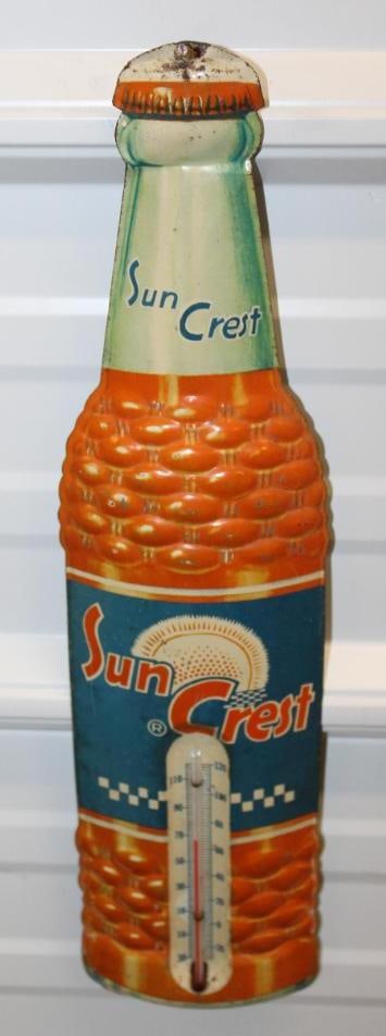 Suncrest Soda Embossed Bottle Advertising Thermometer (1 of 5)