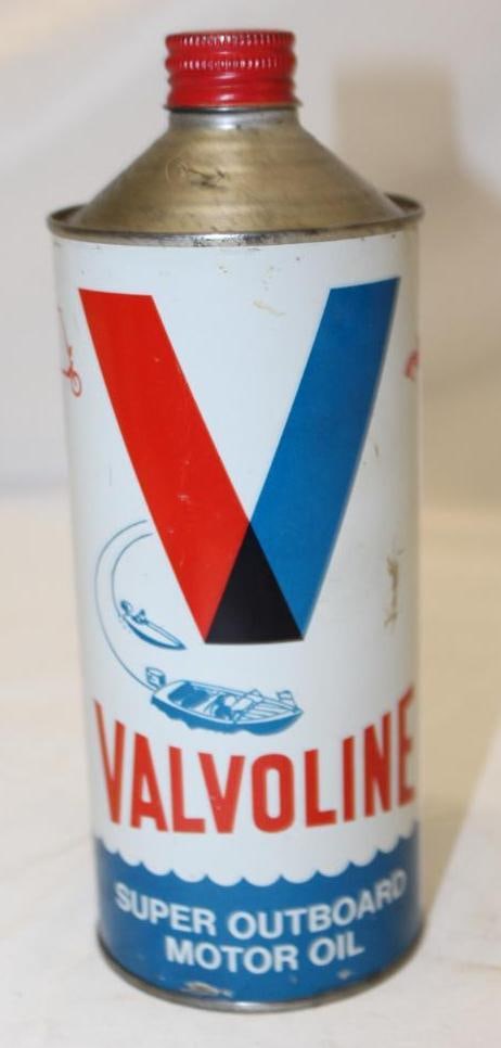 Graphic Valvoline Super Round Metal Conetop Outboard Can (1 of 3)