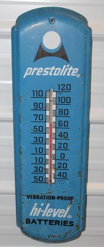 Prest-o-Lite Batteries Advertising Thermometer (1 of 6)
