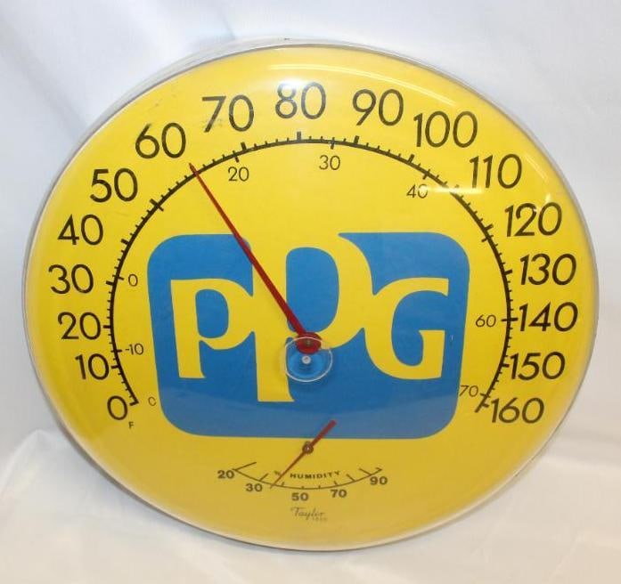 PPG Round Dial Advertising Thermometer (1 of 4)