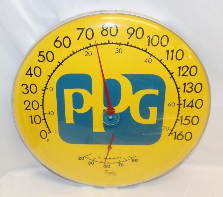 PPG Round Dial Advertising Thermometer (1 of 4)