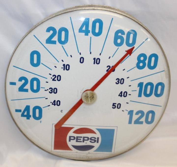 Pepsi Round Dial Advertising Thermometer (1 of 5)