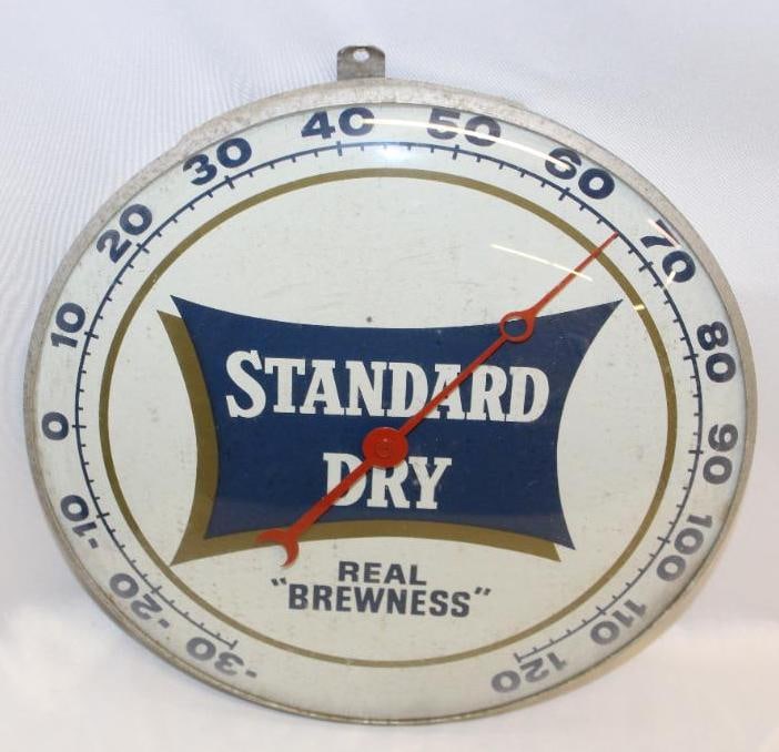 Standard Dry "Brewness" Beer Round Dial PAM Advertising Thermometer (1 of 4)