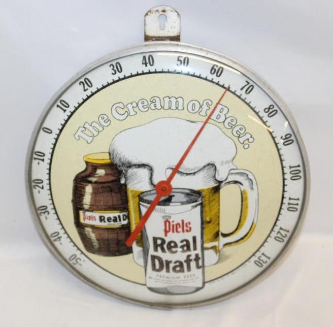 Piels Real Draft Premium Beer Round Dial Advertising Thermometer (1 of 4)