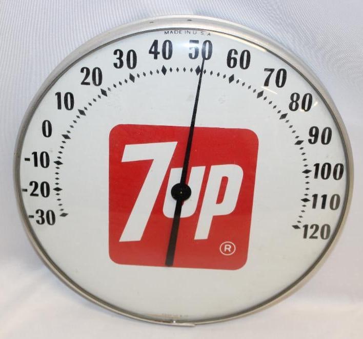7 Up Soda Round Dial Advertising Thermometer (1 of 5)