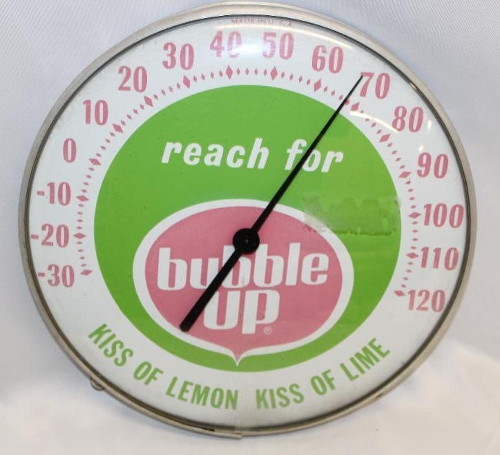 Bubble Up Soda Round Dial Advertising Thermometer (1 of 5)