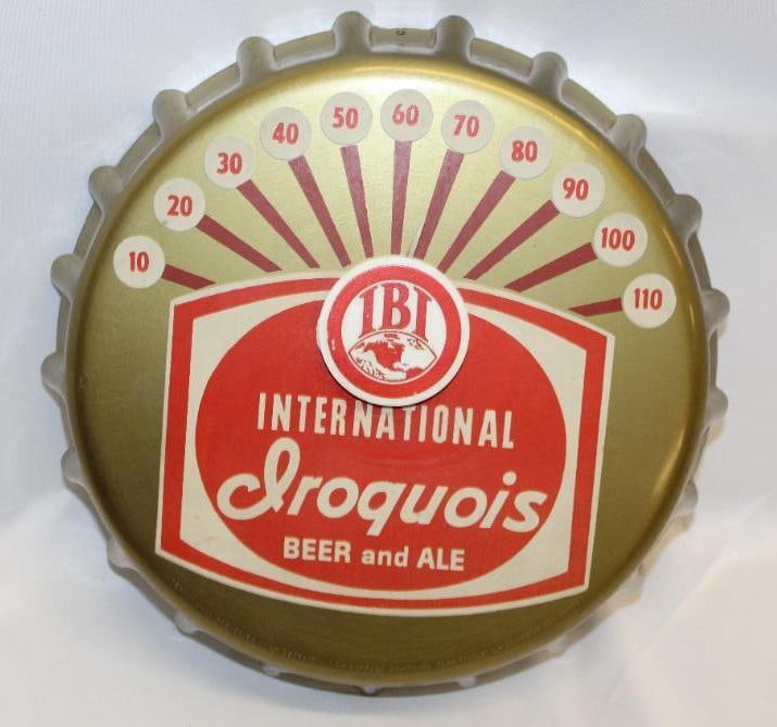 Iroquois Beer Bottle Cap Advertising Thermometer (1 of 6)