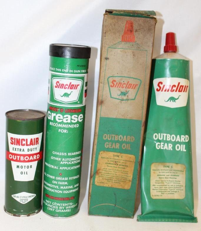 Group of 3 Sinclair Outboard Advertising Containers (1 of 2)