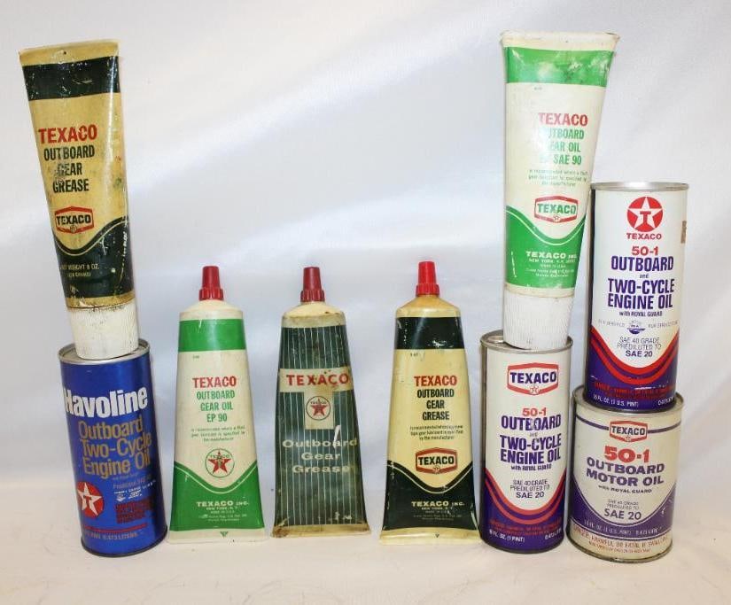 Group of 9 Texaco Havoline Outboard Containers (1 of 4)