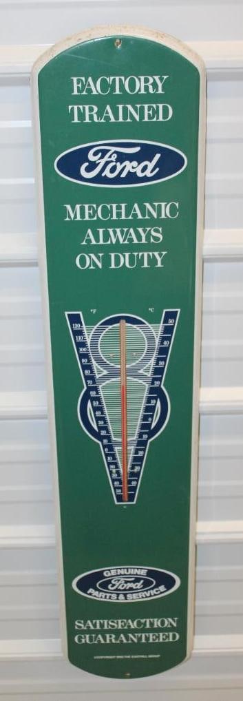 Ford V8 Mechanic on Duty Advertising Thermometer (1 of 8)