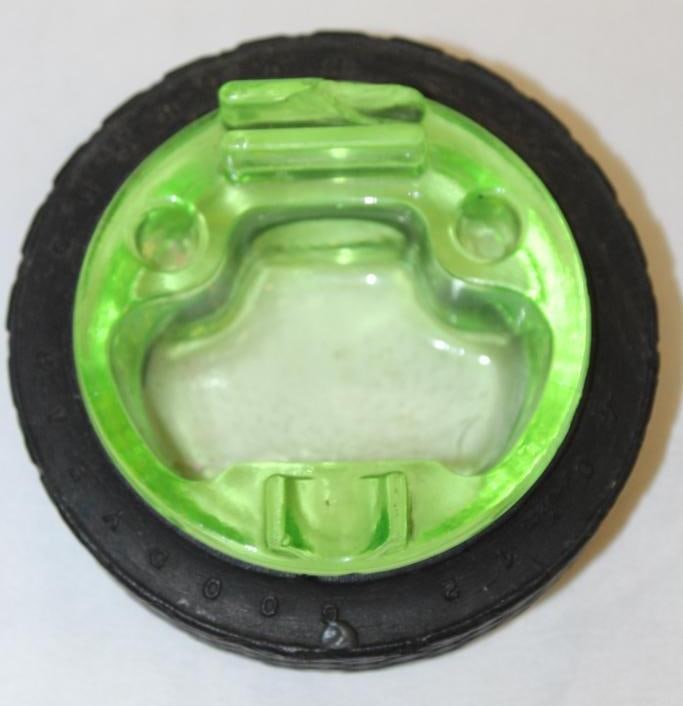 Goodyear Advertising Tire Ashtray Trucks w/ Green Glass (1 of 4)