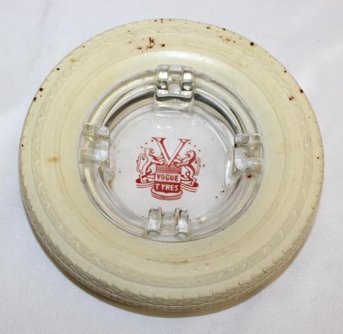 Vouge Advertising Tire Ashtray: 6" diameter