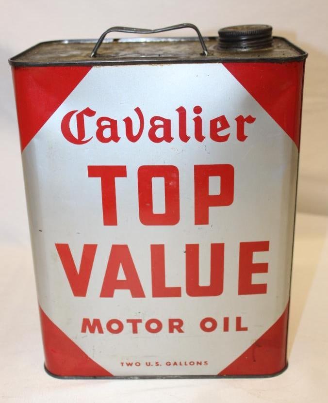 Cavalier Top Value 2 Gallon Motor Oil Can (1 of 4)
