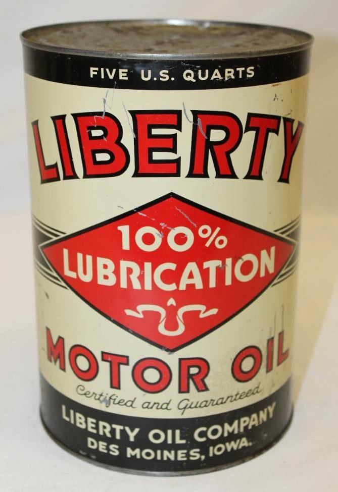 Liberty of Des Moines IA Metal 5 Quart Motor Oil Can (1 of 3)