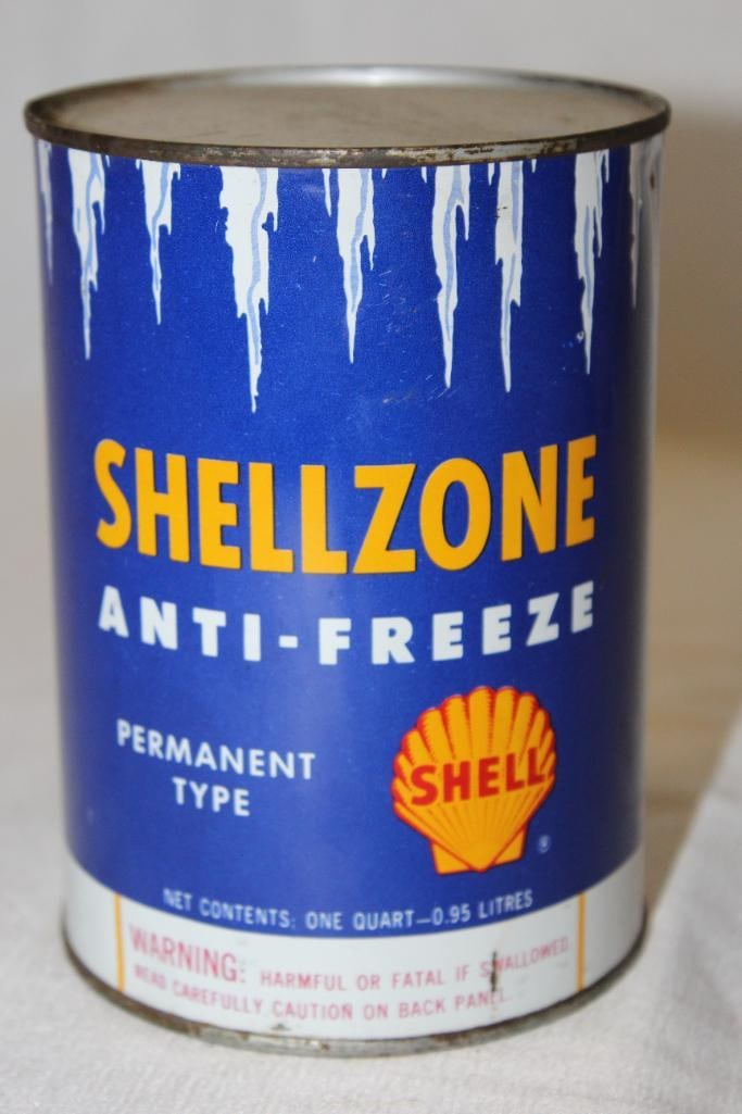 Shell Shellzone Metal 1 Quart Antifreeze Can (1 of 3)