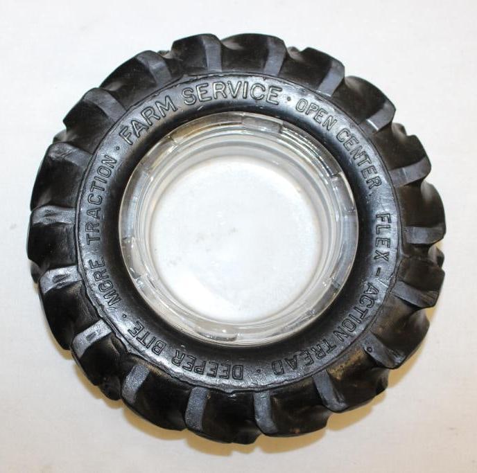 Farm Service Tractor Advertising Tire Ashtray (1 of 4)
