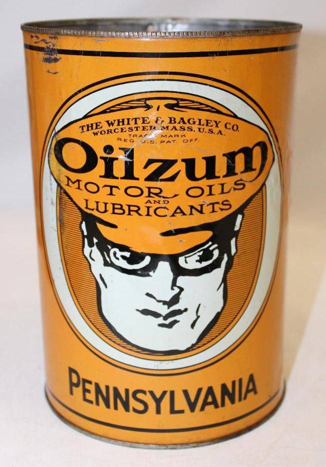 Oilzum "pennsylvania" Metal 5 Quart Motor Oil Can Auction