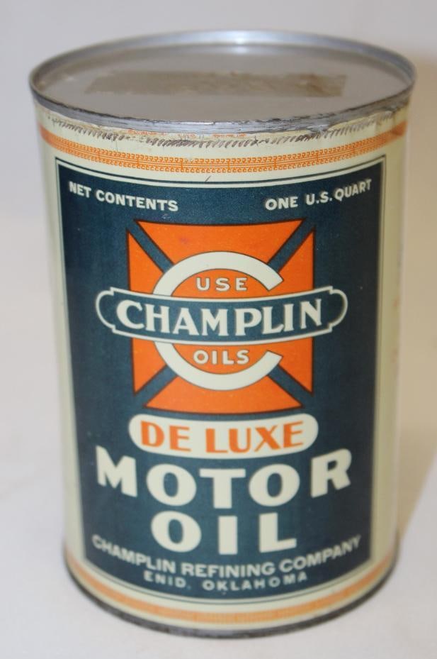 Champlin Deluxe Metal 1 Quart Motor Oil Can (1 of 4)