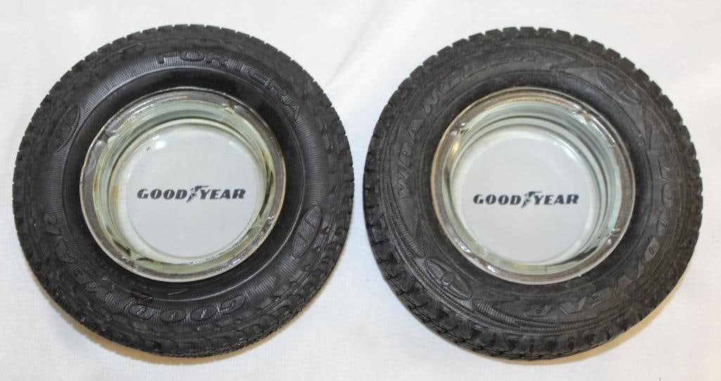 Group of 2 Goodyear Advertising Tire Ashtrays (1 of 4)