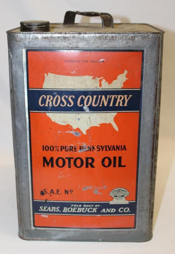 Sears Roebuck Cross Country 5 Gallon Motor Oil Can (1 of 4)