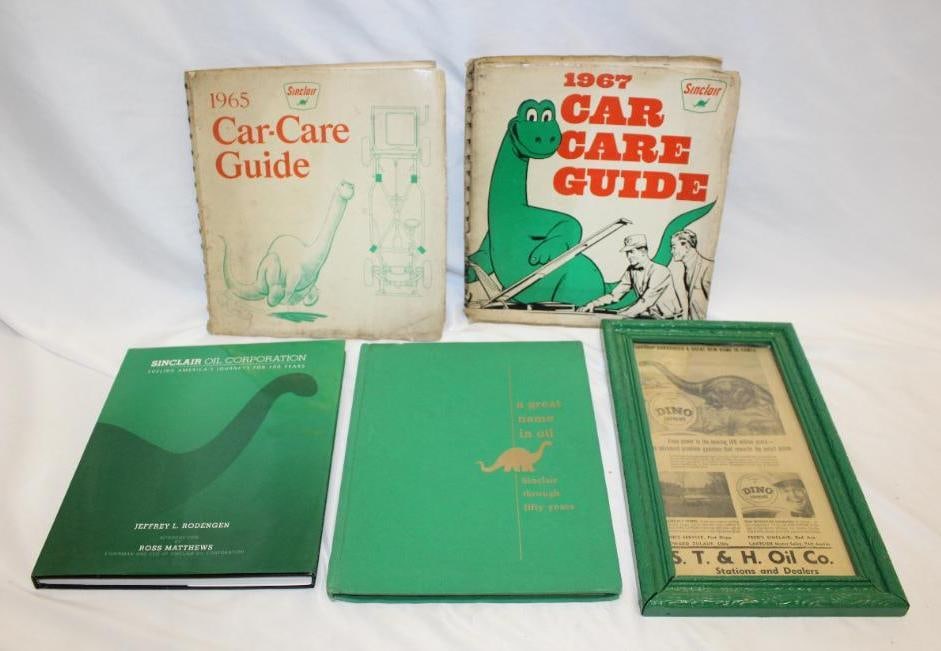 Group of Sinclair Oil Company Ads and Books: largest 14" x 8.5"