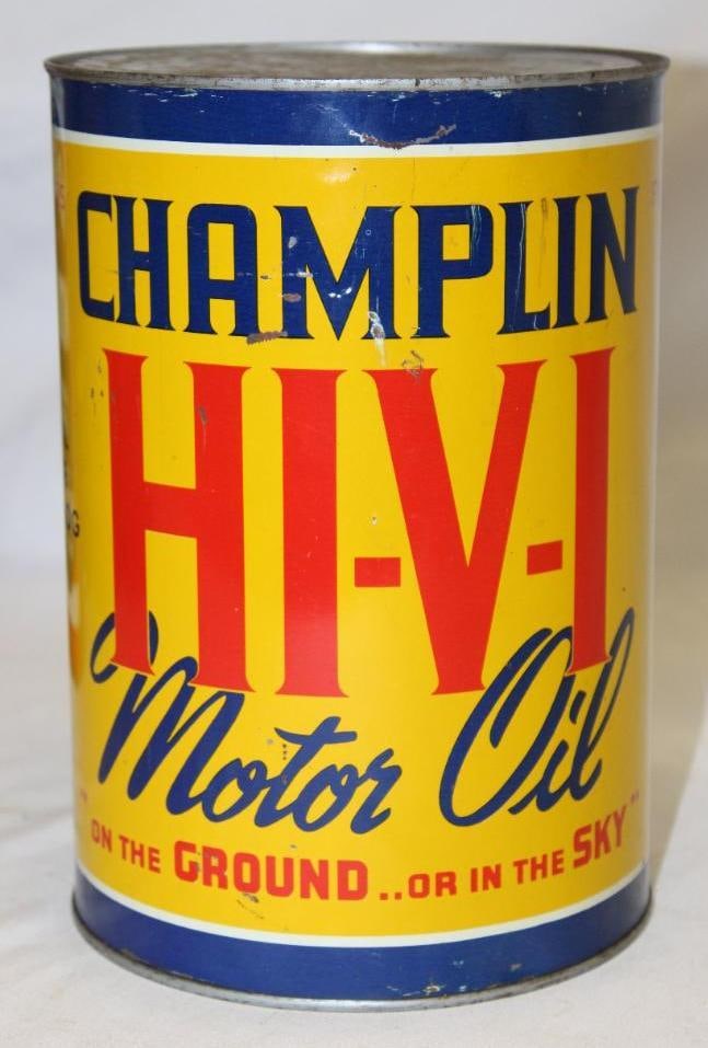 Champlin HIVI Metal 5 Quart Motor Oil Can (1 of 3)