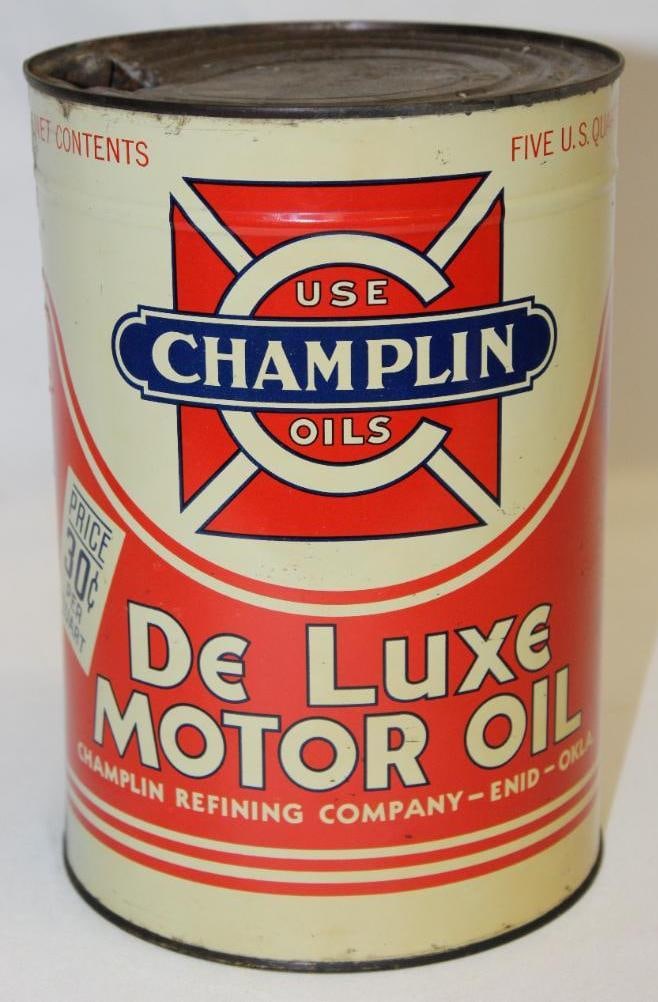 Champlin Deluxe Metal 5 Quart Motor Oil Can (1 of 4)