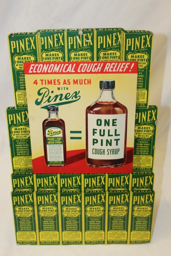 Pinex Cough Syrup Cardboard Countertop Advertising Display: 13" x 21"