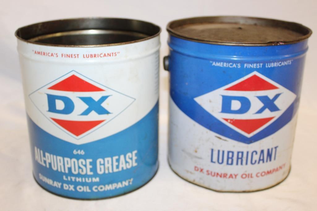 Group of Two 10 Lb Grease Cans DX Sunray Mid-Continent (1 of 4)
