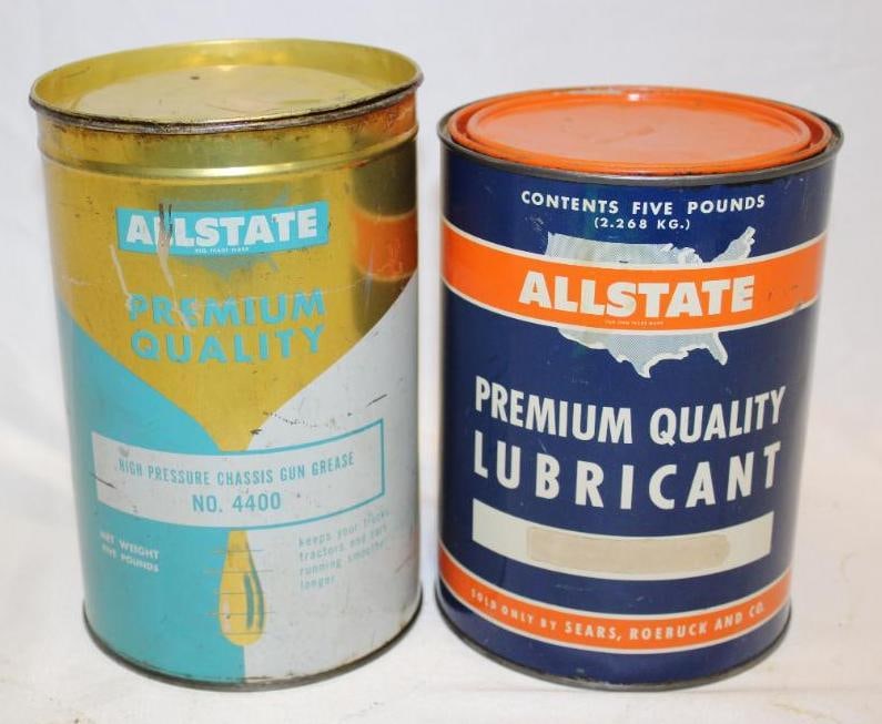 Group of Two 5 lb Grease Cans Sears Allstate (1 of 4)