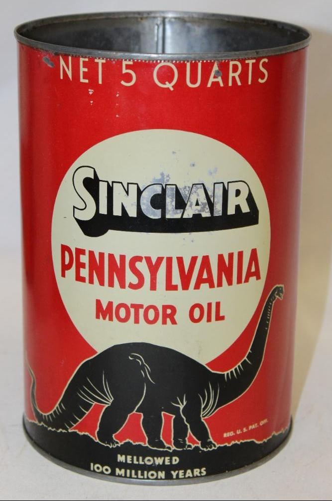 Sinclair Pennsylvania Metal 5 Quart Motor Oil Can (1 of 3)
