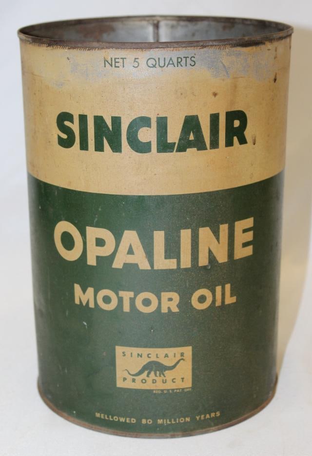 Sinclair Opaline Metal 5 Quart Motor Oil Can (1 of 3)