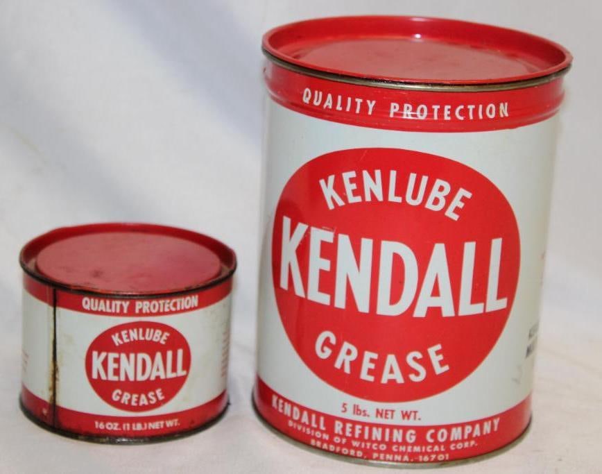 Group of Two Kendall Grease Cans 1 & 5 Lb (1 of 4)