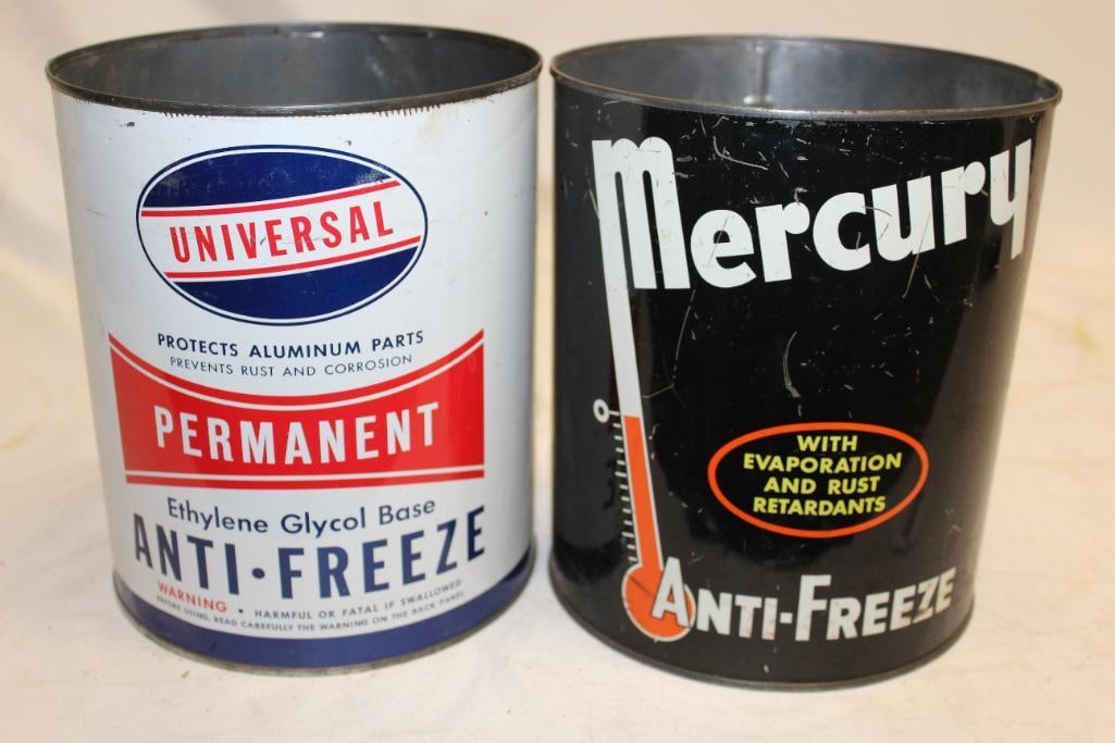 Group of Two Anti-Freeze One Gallon Cans Mercury and Universal (1 of 3)
