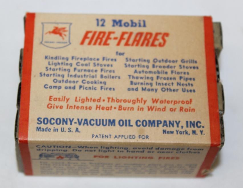 Socony Mobil Flares Countertop Advertising Display: 2.5" x 3.5" x 1.75", complete with product