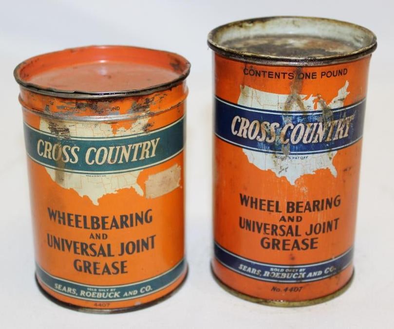 Group of Two 1 Lb Grease Cans Sears Cross Country (1 of 3)