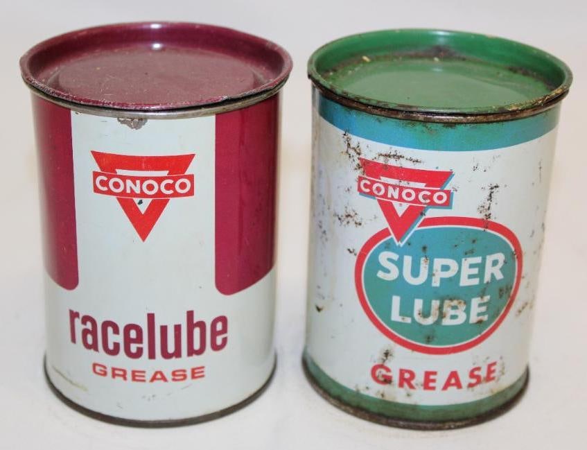 Group of Two 1 Lb Grease Cans Conoco Race Lube and Super Lube (1 of 3)