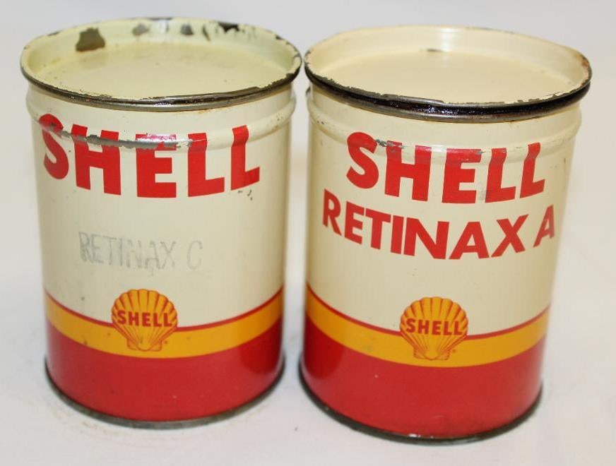 Group of Two 1 Lb Grease Cans Shell Retinax A & C (1 of 3)