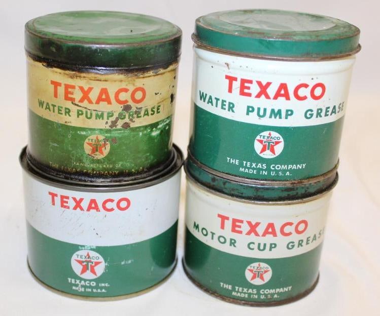 Group of Four Texaco 1 Lb Grease Cans (1 of 3)
