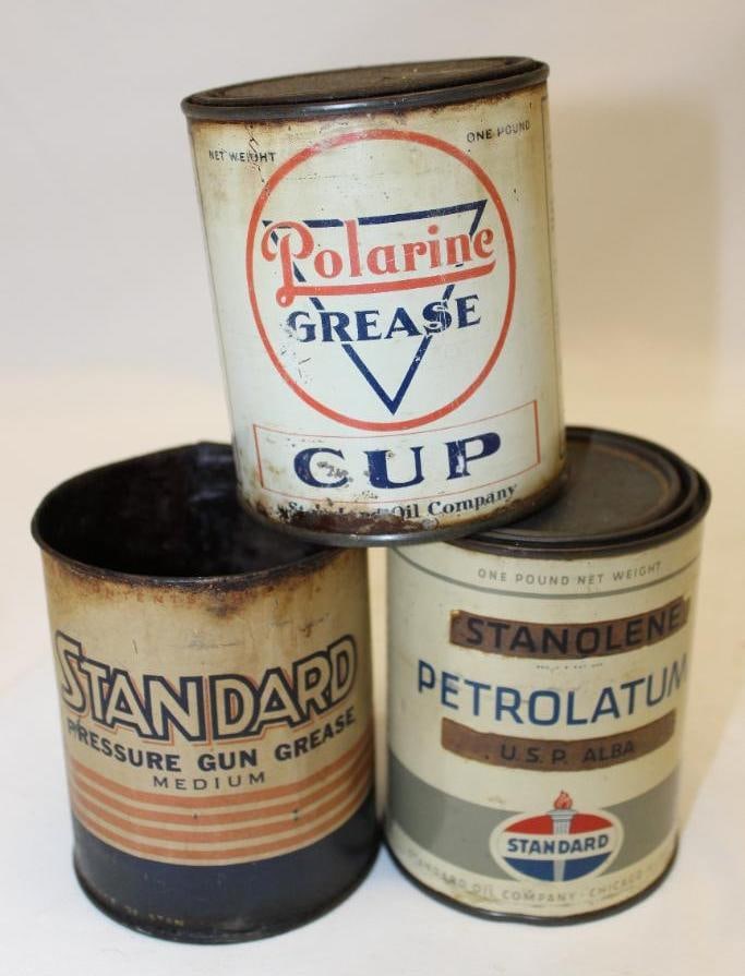 Group of Three Standard Polarine 1 Lb Grease Cans (1 of 3)